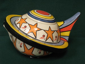 LORNA BAILEY CERAMIC `ODYSSEY` TEAPOT BY OLD ELLGREAVE POTTERY, LIMITED EDITION No. 226/350,