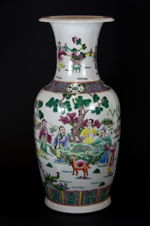 A 19th/20thC Canton enamelled porcelain vase H.42cm