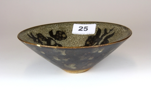 An interesting Chinese Ji Jou glazed pottery bowl. Private collection H.6 Dia 16.5cm