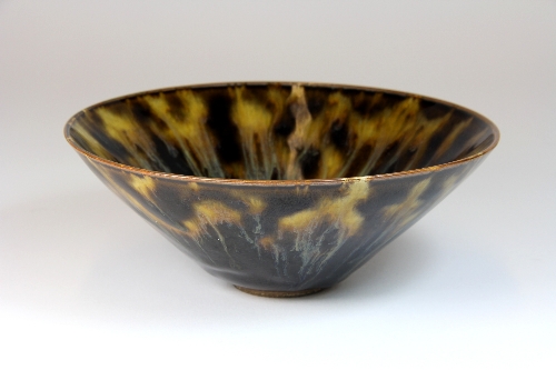 An unusual Song dynasty style Chinese drip glazed pottery bowl D.16 H.7cm probably 18thc. Private