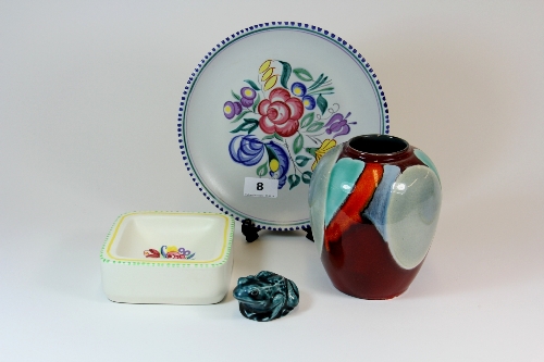 Four Poole pottery items