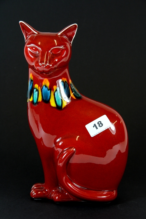A Poole pottery cat figure H.29cm