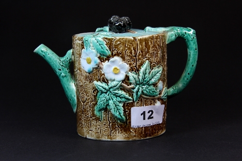 A 19thC Holdcroft majolica tea pot H.13cm