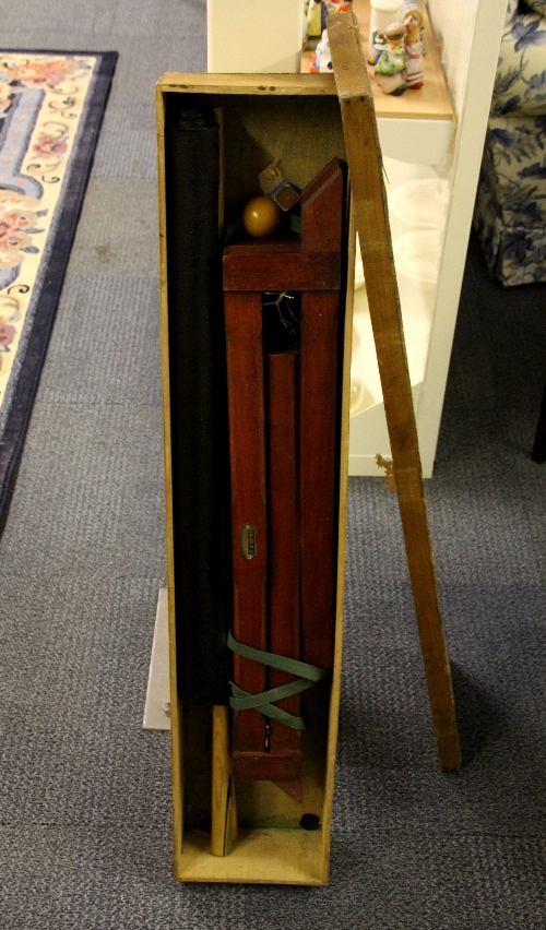 A vintage boxed folding table snooker set.