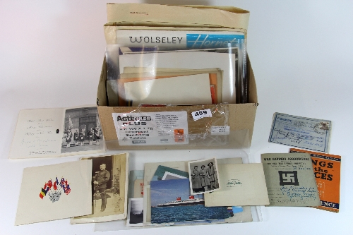 A quantity of shipping, WW2 and motor related ephemera