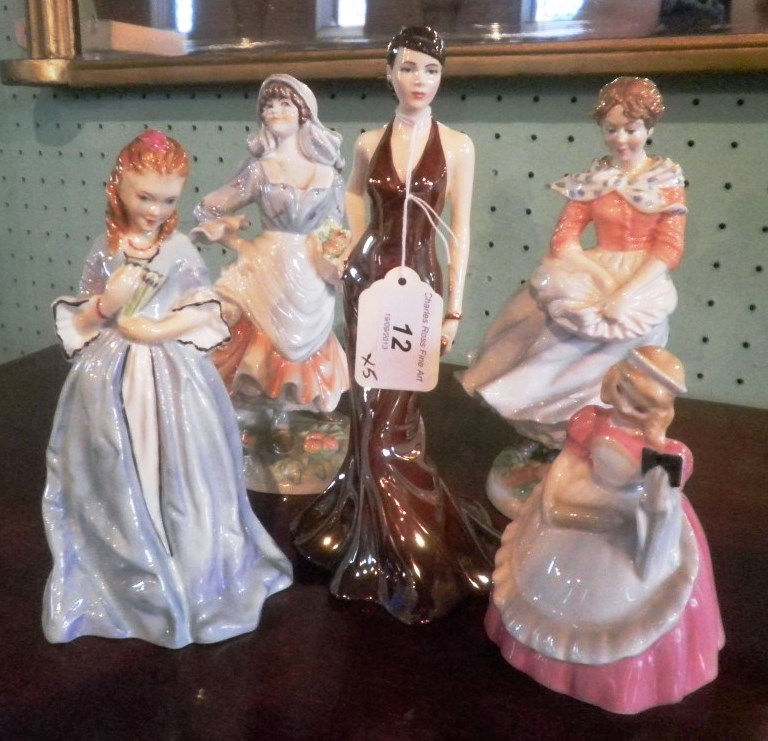 A Royal Doulton figure, Cookie, together with two Limited Edition Royal Worcester figures from the
