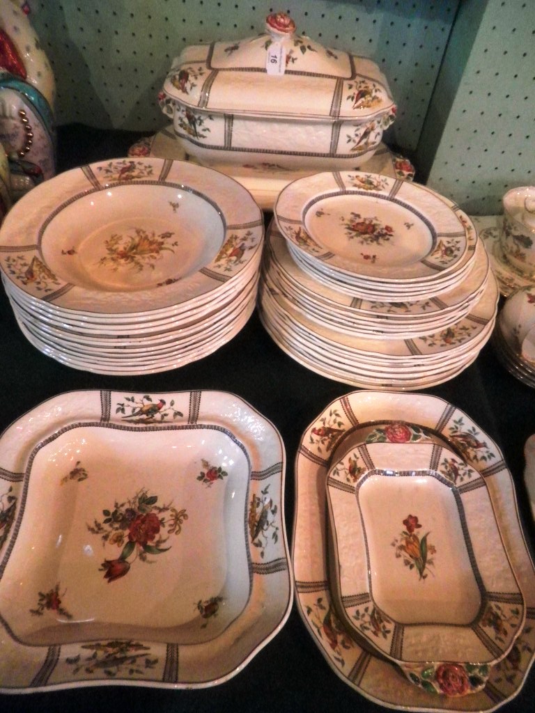 A Copeland Spode part-dinner service, circa 1920`s/30`s, briefly comprising: lidded soup tureen