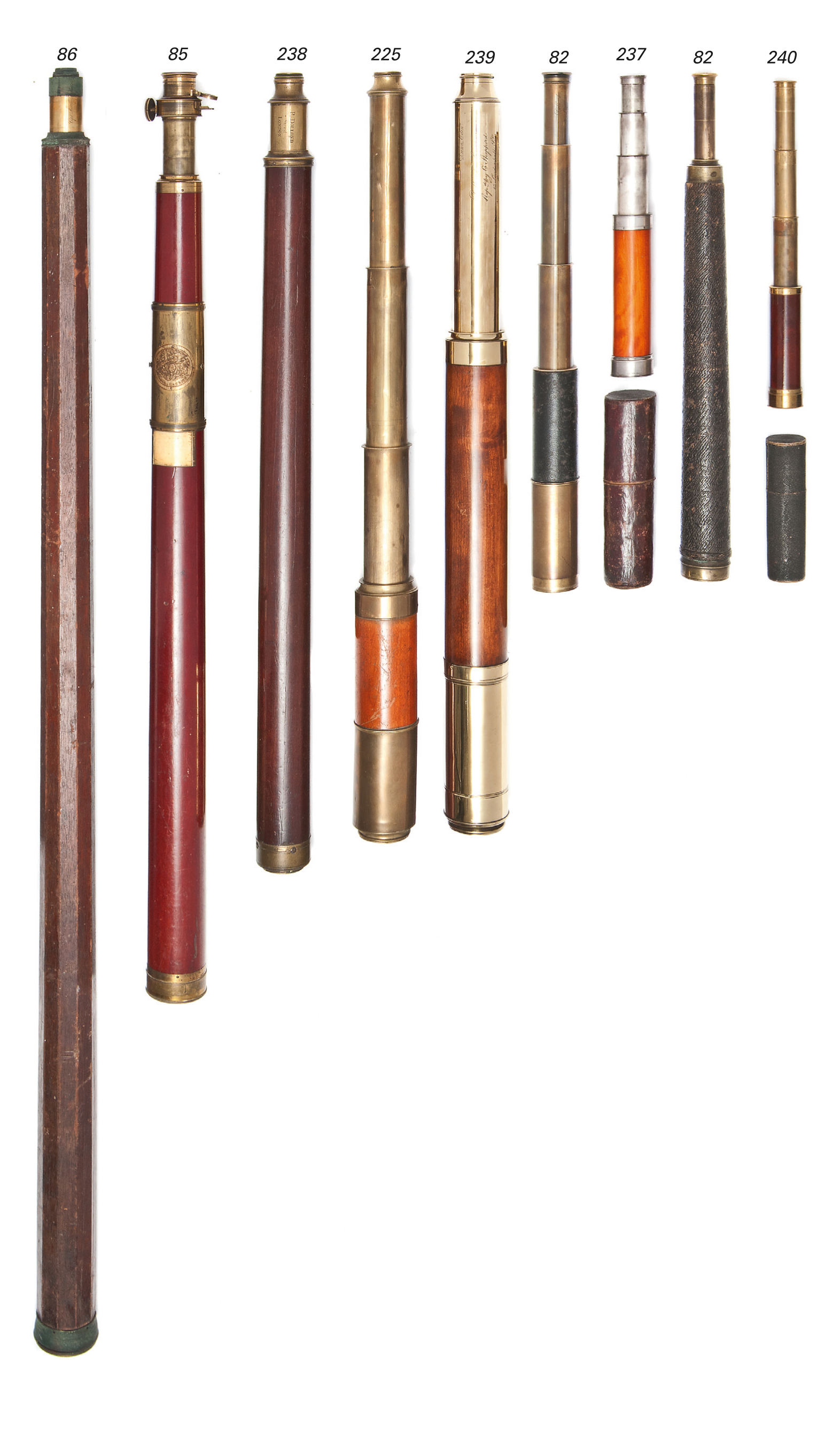 AN EARLY 19TH-CENTURY 1IN. THREE-DRAW MAHOGANY AND BRASS POCKET TELESCOPE BY DOLLOND, LONDON, with