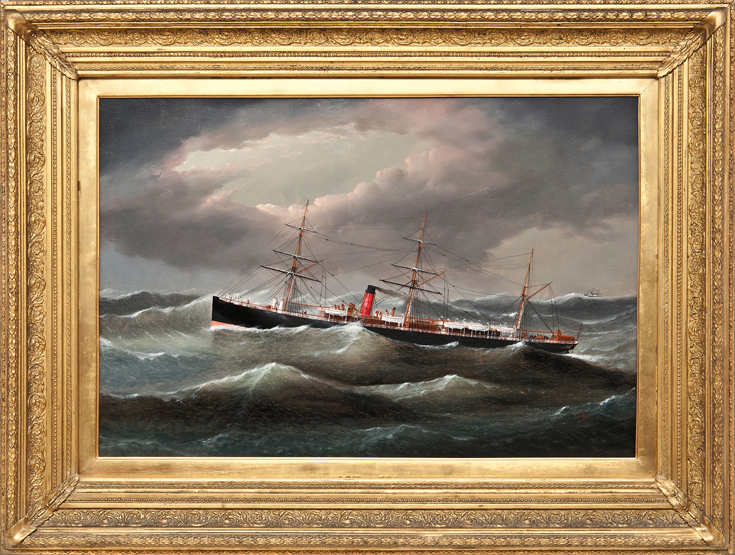 JOSEPH SEMPLE (IRISH, FL. 1863-78), The Cunard Liner S.S. ‘Gallia’ underway, Initialled ‘JES’ (lower