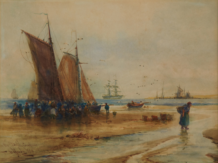 THOMAS BUSH HARDY (BRITISH, 1842-1897), On the Dutch Coast, Watercolour, Signed and inscribed ‘T. B.