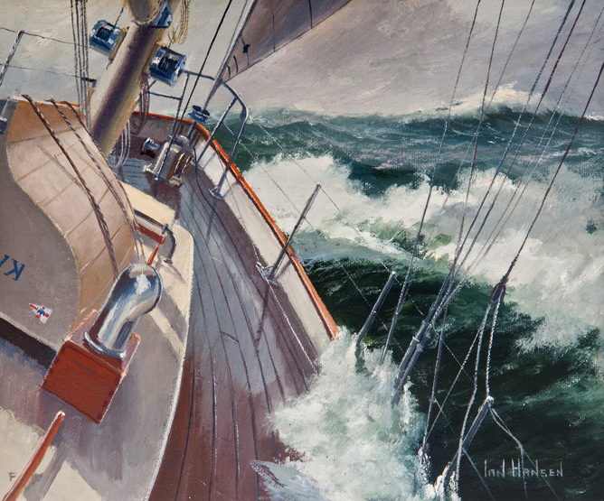 IAN HANSEN (AUSTRALIAN, B. 1948), On Board ‘Kara Lee’, Oil on canvas, Signed ‘IAN HANSEN’ (lower