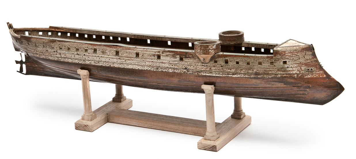 A FINELY CONSTRUCTED CONTEMPORARY, POSSIBLY DOCKYARD ENGINEER’S, MODEL FOR A FRENCH IRONCLAD