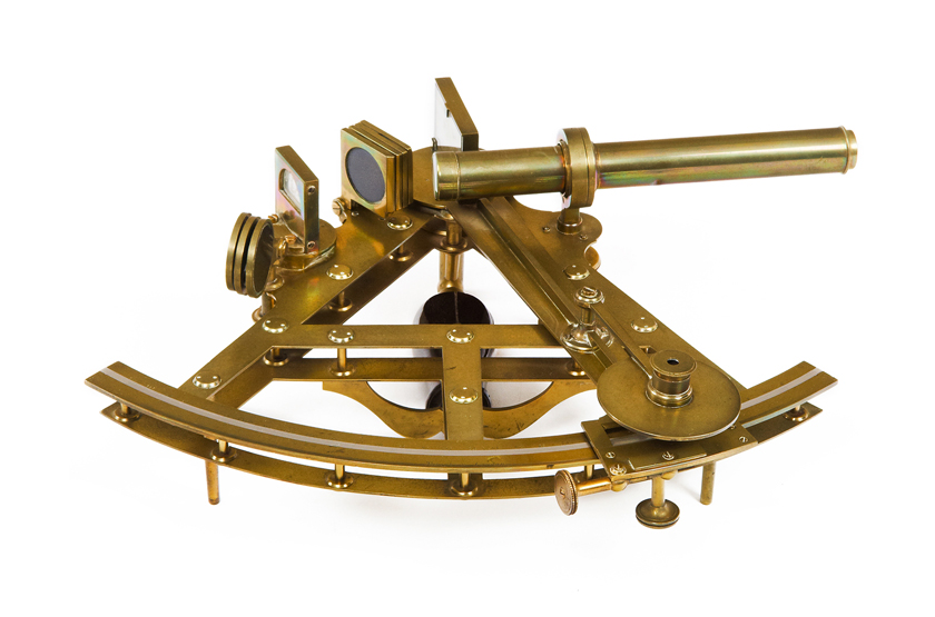 AN EARLY 19TH-CENTURY 8IN. RADIUS DOUBLE-FRAMED VERNIER SEXTANT WITH PLATINUM SCALE BY TROUGHTON,