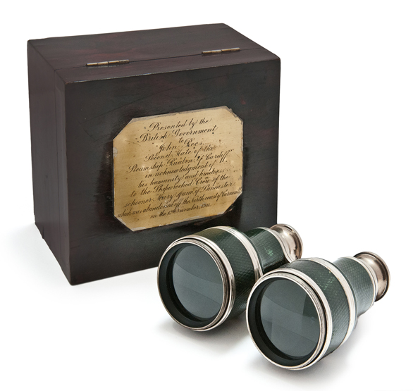 A FINE PAIR OF PRESENTATION BINOCULARS BY TROUGHTON & SIMS, CIRCA 1910, constructed in nickel-plated