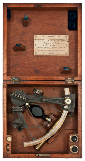 AN ATTRACTIVE MID 19TH-CENTURY 6IN. RADIUS VERNIER SEXTANT BY SPENCER BROWNING & CO., PORTSMOUTH,