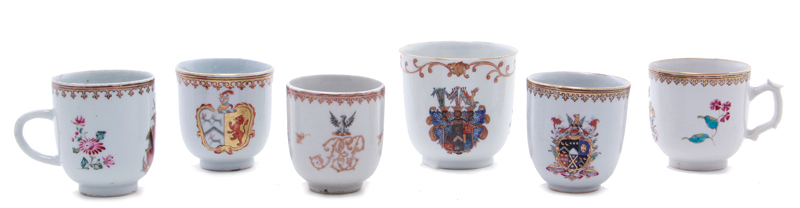 Collection Chinese armorial porcelain coffee cups Qianlong, 18th century, comprising:Jarvis armorial