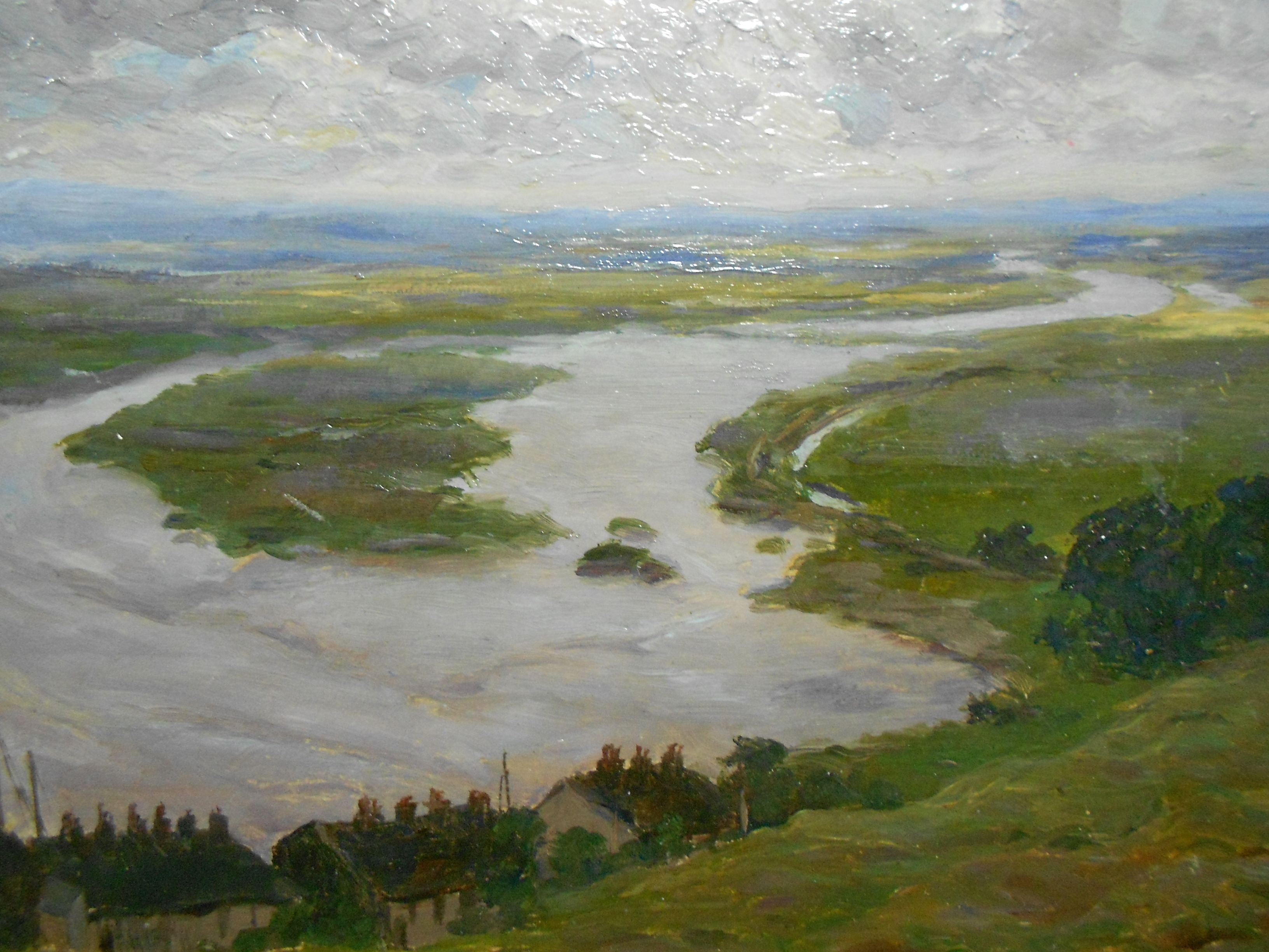 Arthur Montressor Adkins (British, fl.1901-1914) - River Estuary - oil on panel Arthur Montressor