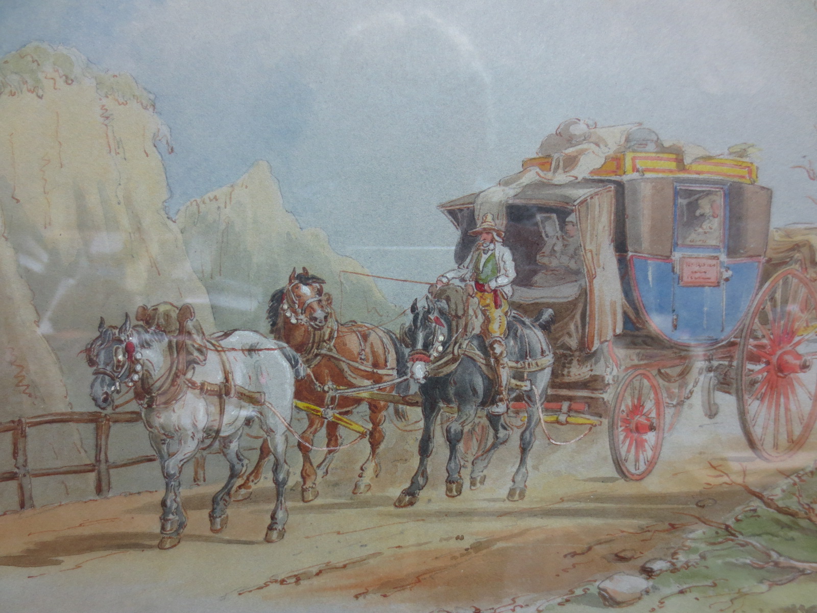 Charles Cooper Henderson (1803-1877) - A Swiss Voiturier in the Alps, signed with monogram "CCH",