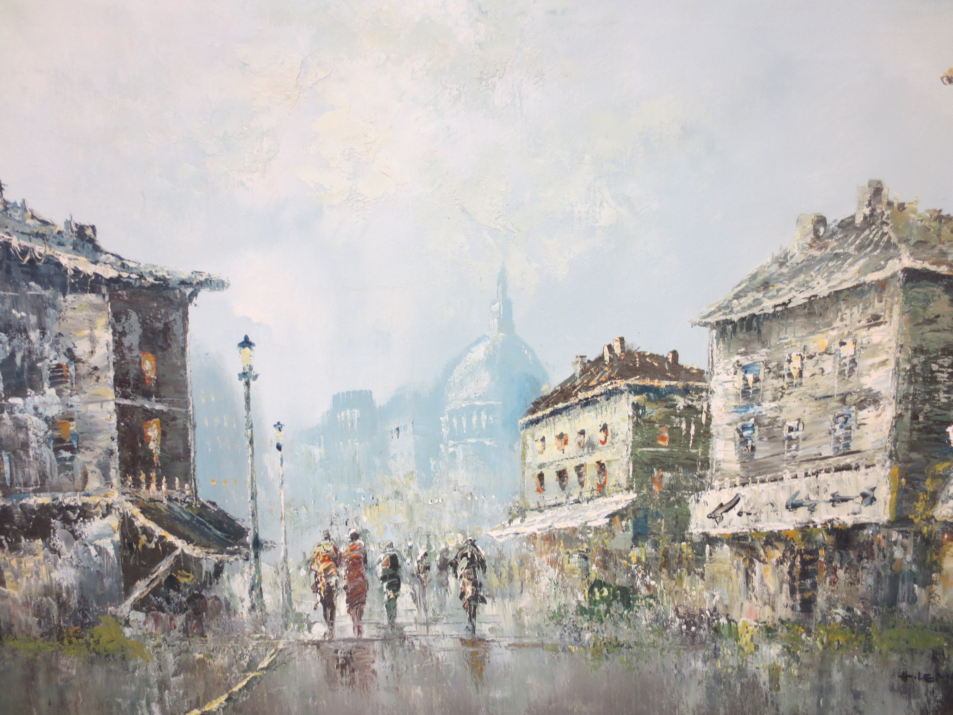 H Lemon - Continental street scene, possible Vienna. Signed lower right `H Lemon`. Oil on canvas,