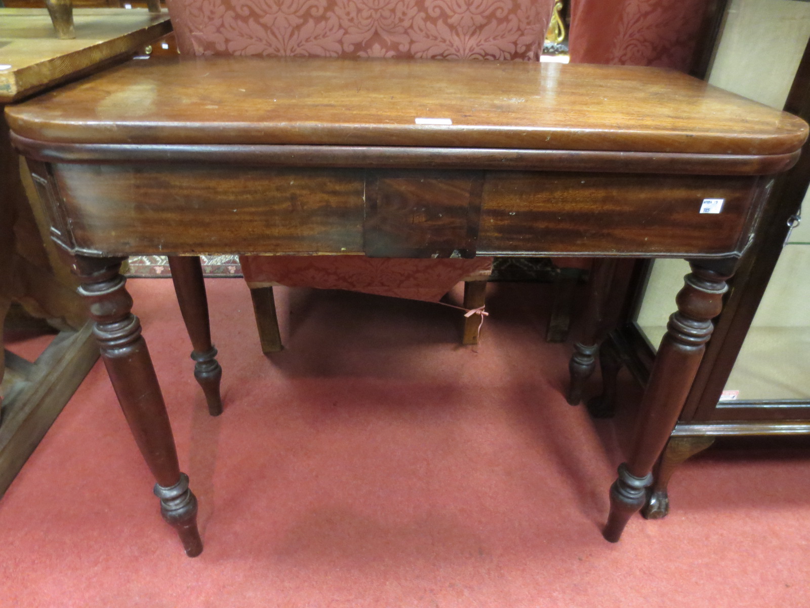 A George III mahogany tea table opening on double gate - 92cm wide A George III mahogany tea table