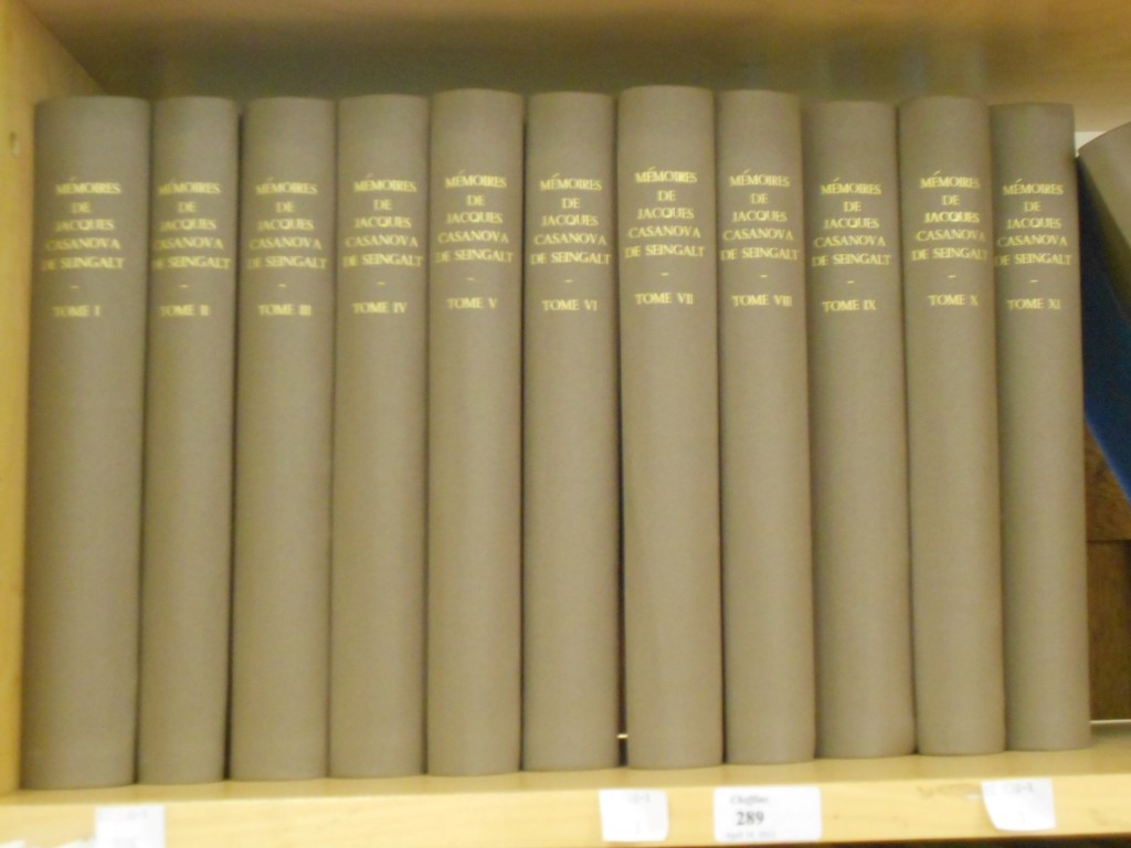 CASANOVA. Memoirs, 12 volumes Paris 1924-35, large 8vo, illustrated, rebound modern cloth, uncut (