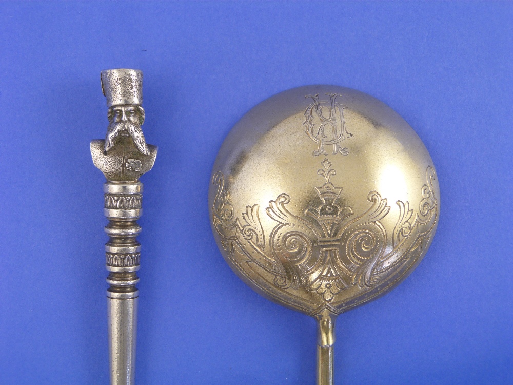 A 19th century Russian silver Spoon, hallmarked "84" St. Petersburg, 1892, assay master Aleksandr