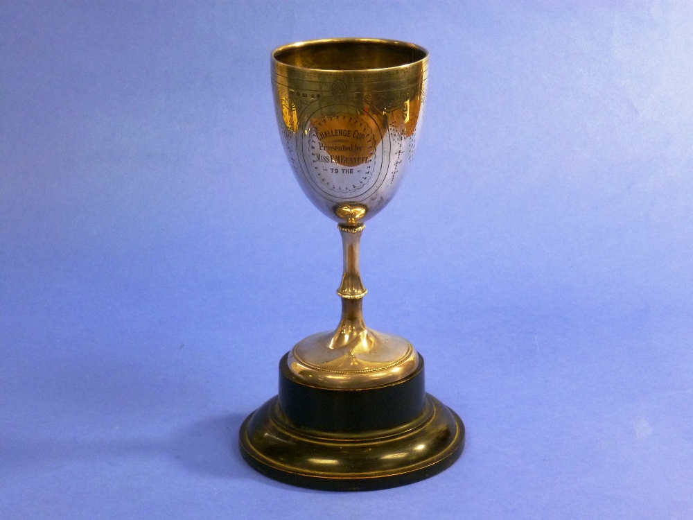 A Victorian silver Cup, hallmarked Birmingham, 1871, with engraved decoration and `Fleet &