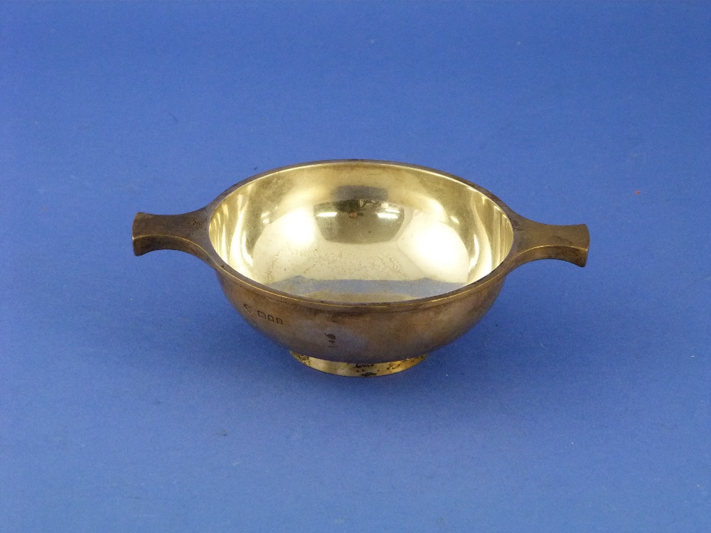 A silver Quaich, by The Goldsmiths & Silversmiths Co, hallmarks for London, 1929, of plain