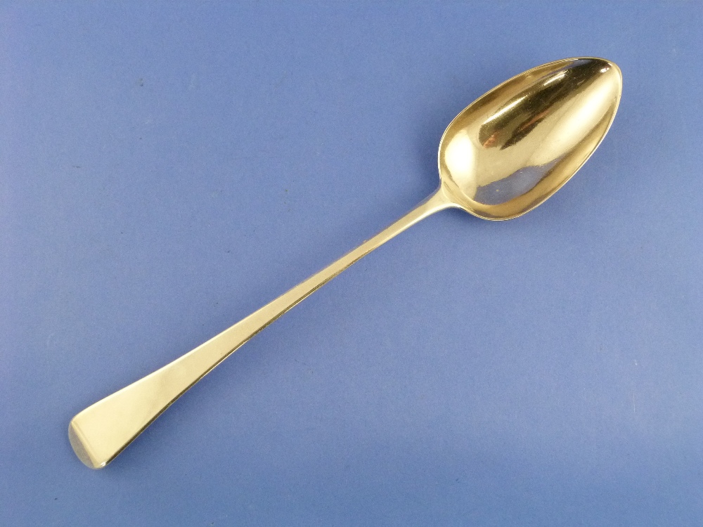 A George IV silver Basting Spoon, by Thomas Dicks, hallmarked London, 1829, of plain form, 12in (