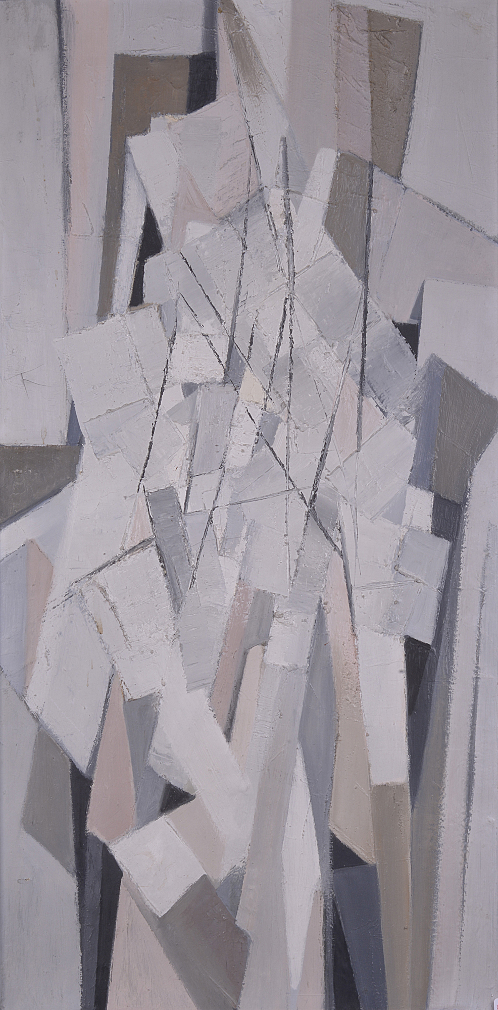 George Csato (1910-1983), an oil on canvas, abstract composition, framed.15 x 31cm