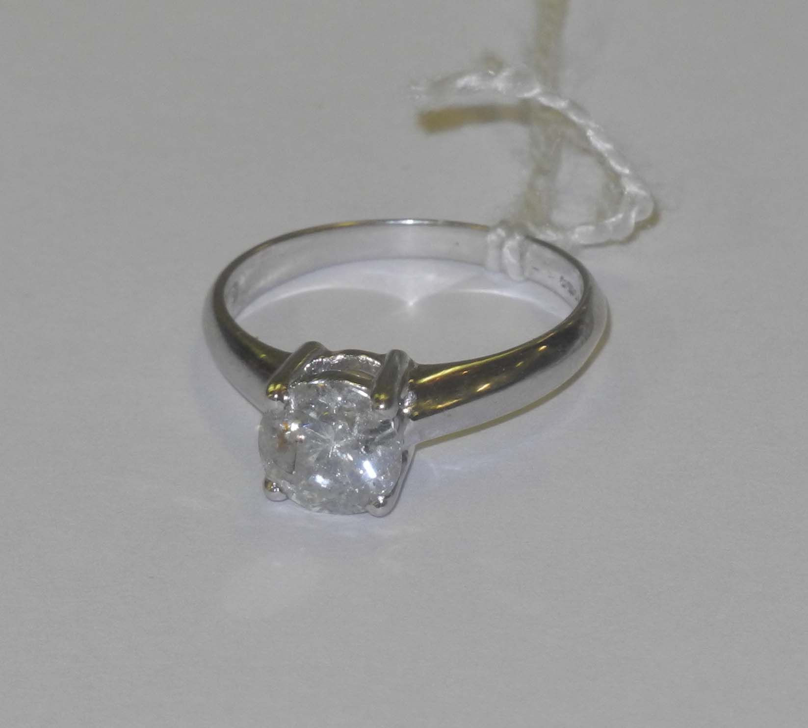 An 18ct white gold and diamond solitaire ring (1.25cts).