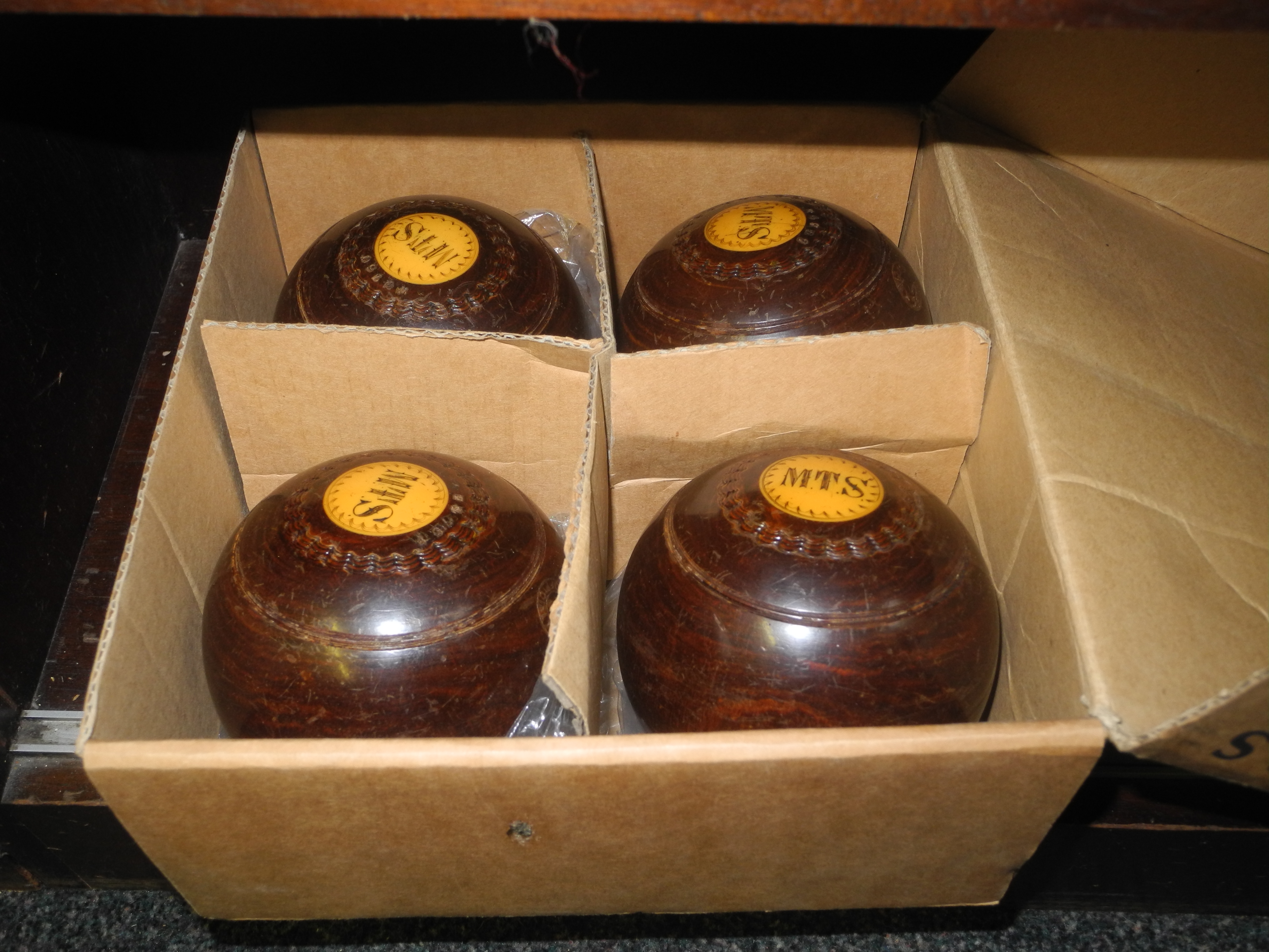 A set of four bowls by Thomas Taylor of Glasgow, in their original cardboard box.