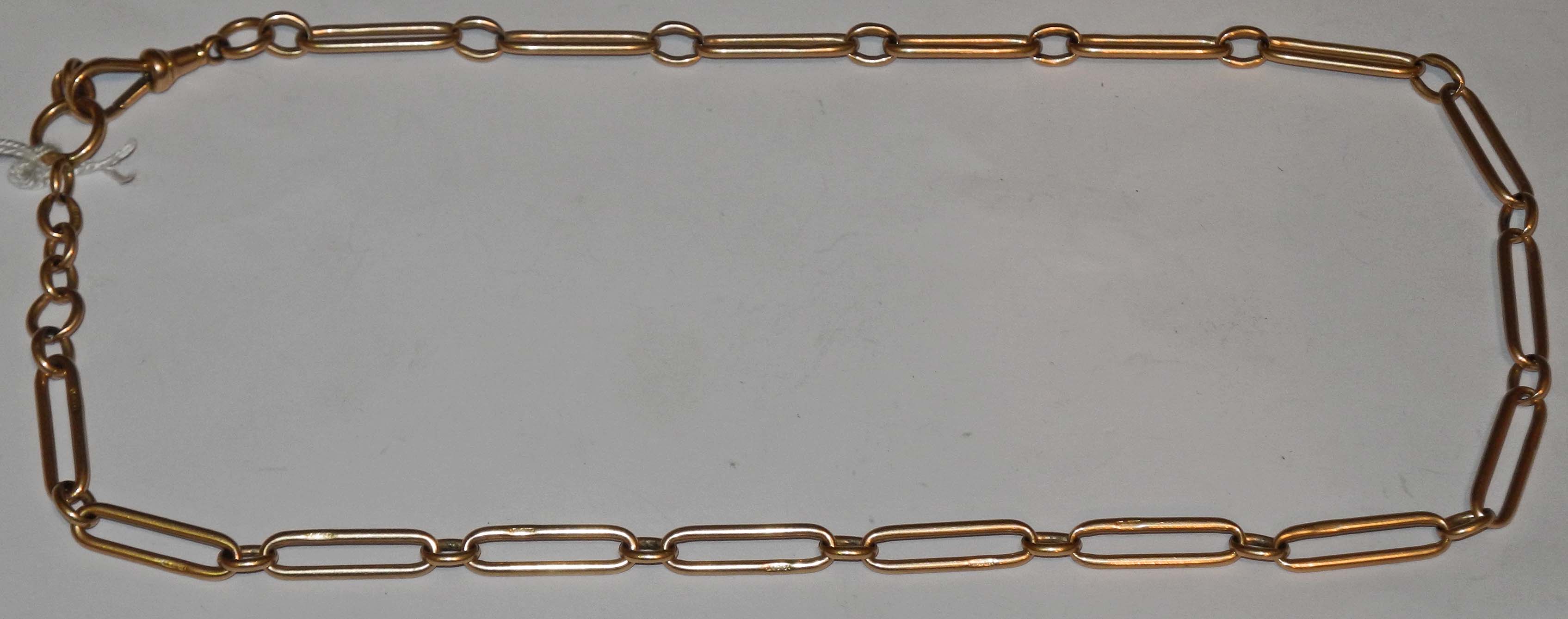 A good Victorian 15ct rose gold Albert chain.