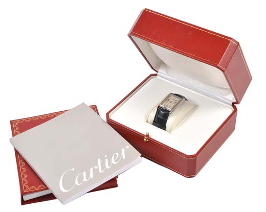 A fine gent`s Cartier Tank Basculante dress watch, having a stainless steel case, reversible