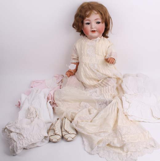 A large K * R Simon and Halbig 126 bisque head character toddler doll, German 1900s, with sleeping