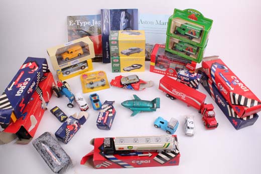 A quantity of 1985 Corgi Die-cast and plastic cars, lorries and trucks, in excellent condition (