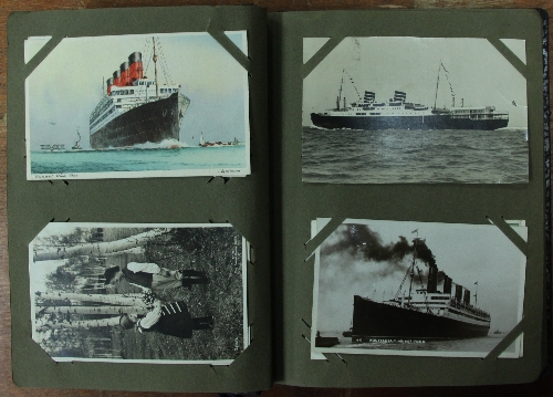 A postcard album, early 20th Century and later, including shipping, topographical and other