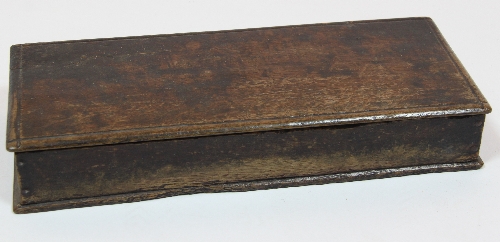 An 18th Century box with moulded lid and iron hinges, 39cm (15.5") wide