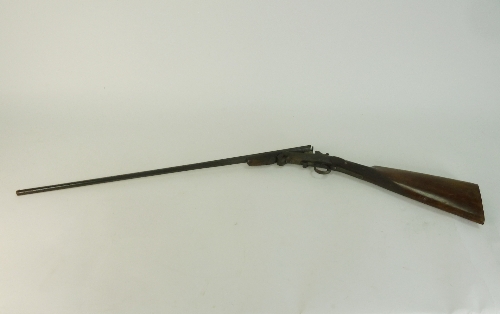 A Belgium 410 full-folding, semi hammer single barrel shot gun, No 648030