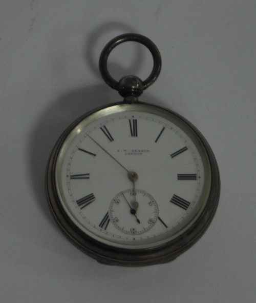 An open faced pocket watch by J W Benson, London No 34706, The Ludgate Watch patent No 3658, the