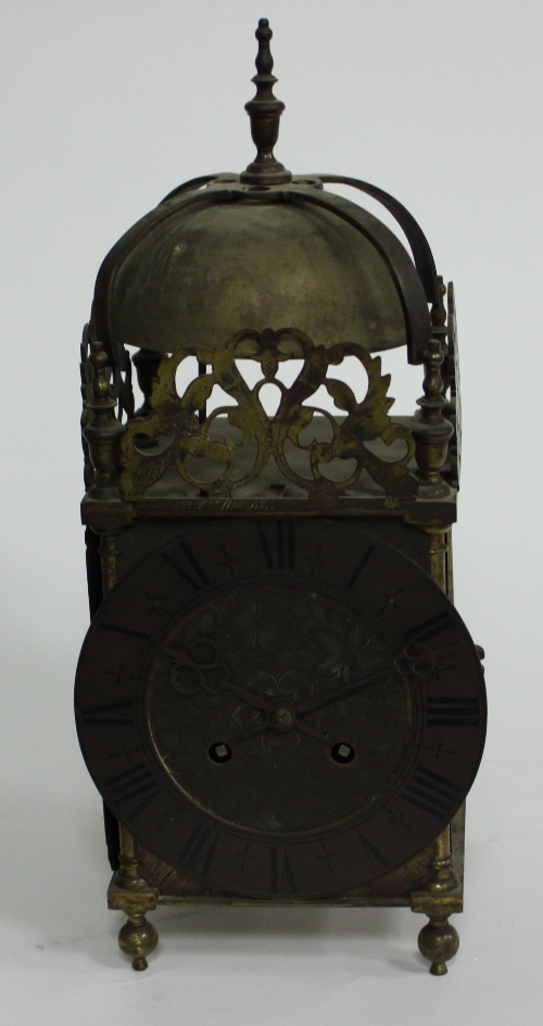 A 17th Century style brass lantern clock, circa 1900, 40cm (15.75") high/Provenance: Corsham Court