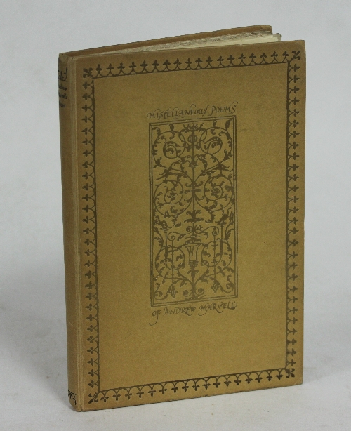 Marvell (A) Miscellaneous Poems, Nonesuch Press 1923, No. 659 of an edition of 850 on Italian hand-