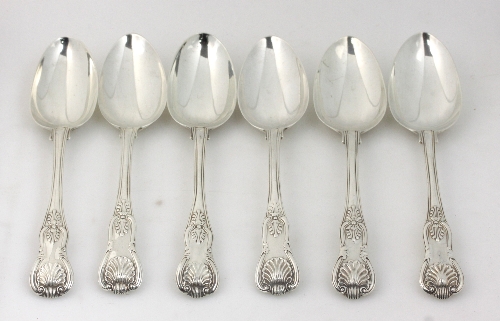 Six Kings pattern silver table spoons, London 1831 and 1832