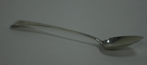 A George III silver basting spoon, London 1825, of old English pattern, initialled, approximately