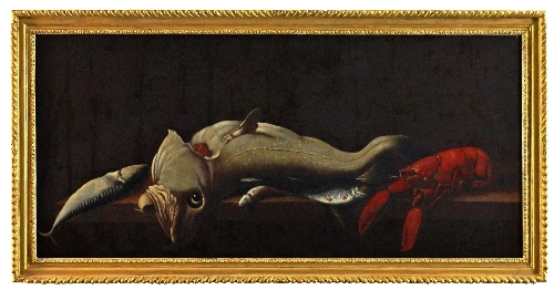 attributed to Isaac van Duynen (died 1688)/Still Life of Fish and Lobster/oil on canvas, 68cm x