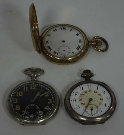 A gentleman's open faced pocket watch by Paul Garnier, Paris with luminous dial in a stainless steel