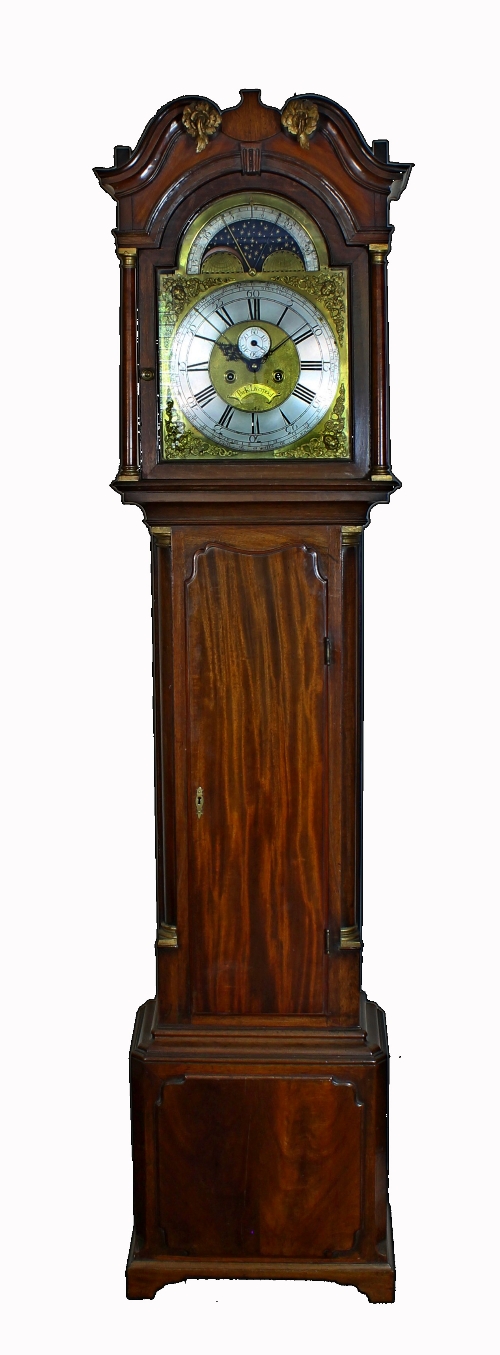 A late 18th Century eight-day longcase clock by Park, Liverpool, the mahogany case with swan neck to