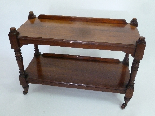 A Victorian mahogany two-tier buffet with turned supports, 100cm (39.5") wide Condition Report: