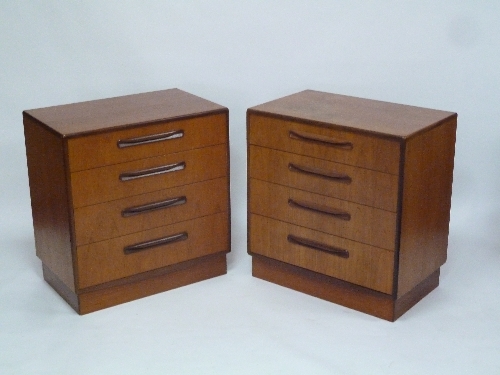 A pair of G-Plan chests, each fitted four graduated drawers, 72cm (28.25") wide