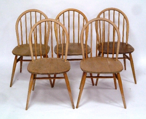 Five Ercol dining chairs Condition Report: Four out of five of the chairs appear to have been sanded